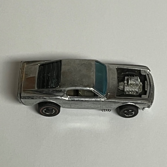 Vintage 1969 Mattel Hot Wheels Redline Mustang Boss Hoss Silver Car Hong Kong - Picture 5 of 10